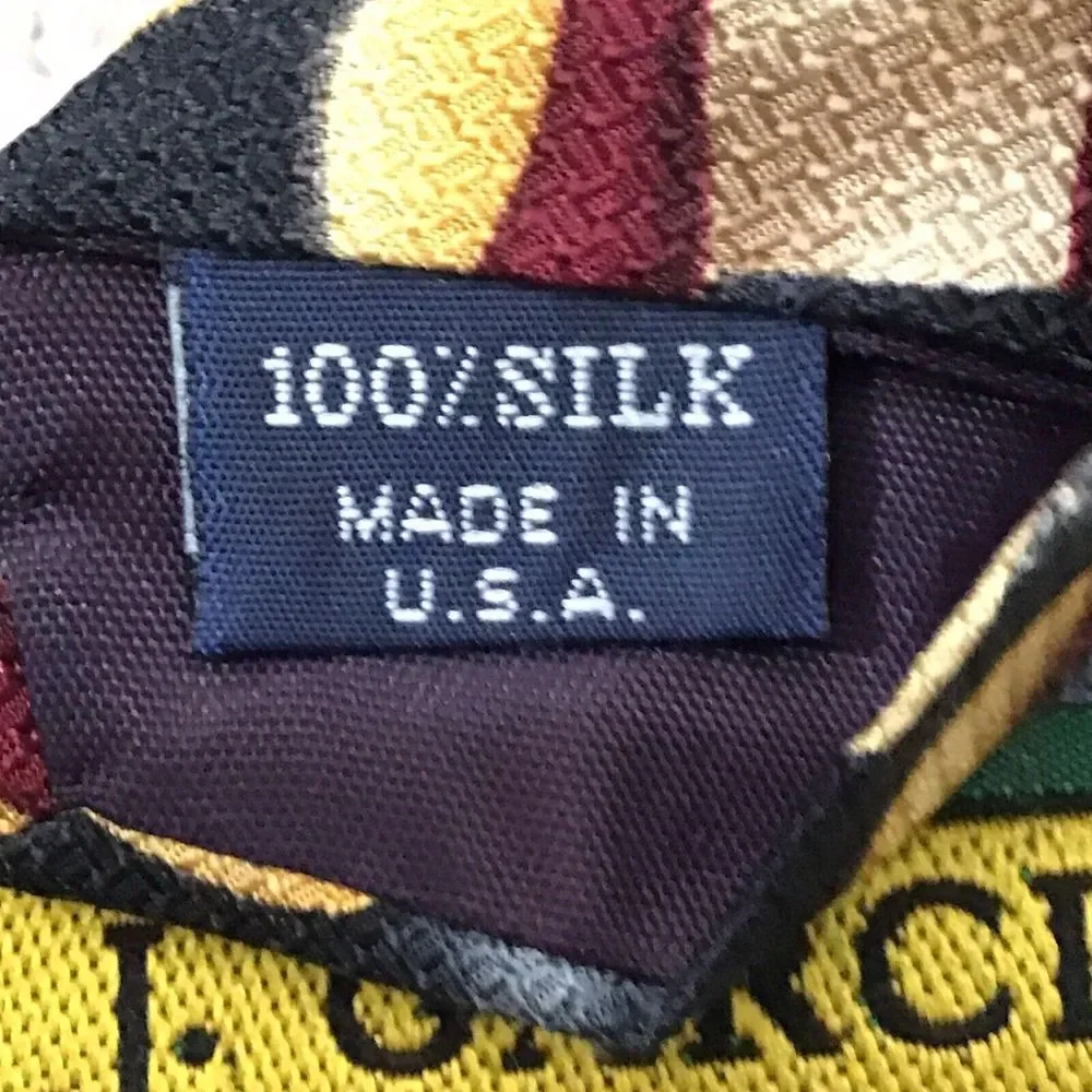 Vintage 1990s Jerry Garcia Silk‎ Tie; Grey, Gold, And Maroon